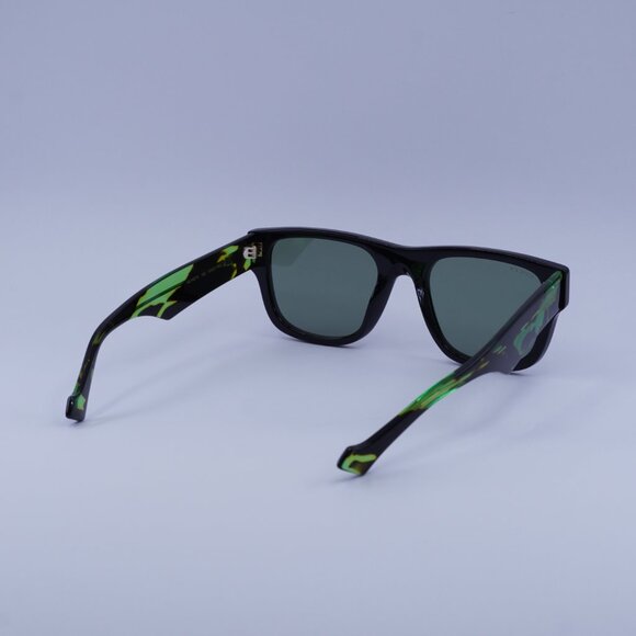 Gucci GG1427S 005 Sunglasses Black/Green Havana Square Frame, Green Lenses - Picture 10 of 11